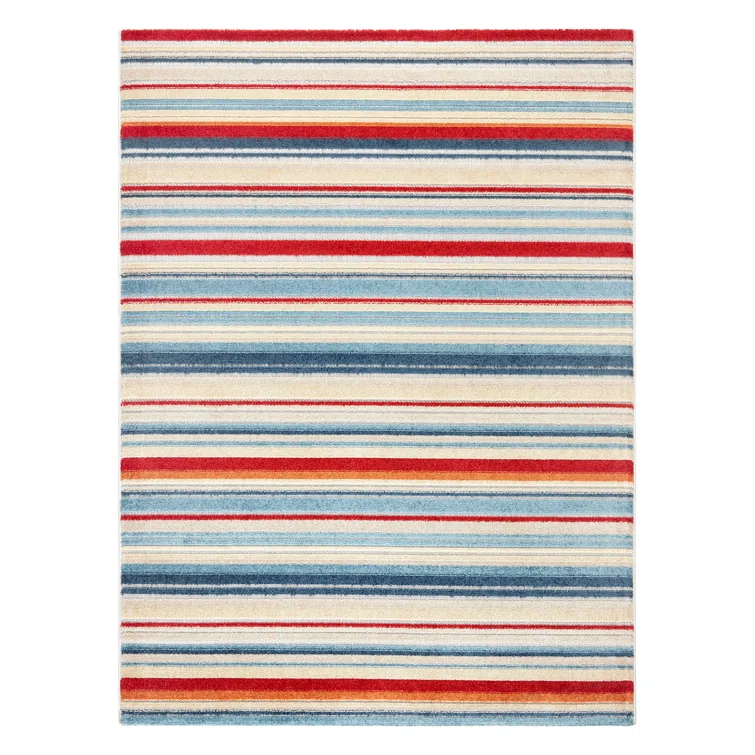 TOWN & COUNTRY EVERYDAY Rio Multicolor Stripe Outdoor Rug Red/Multi