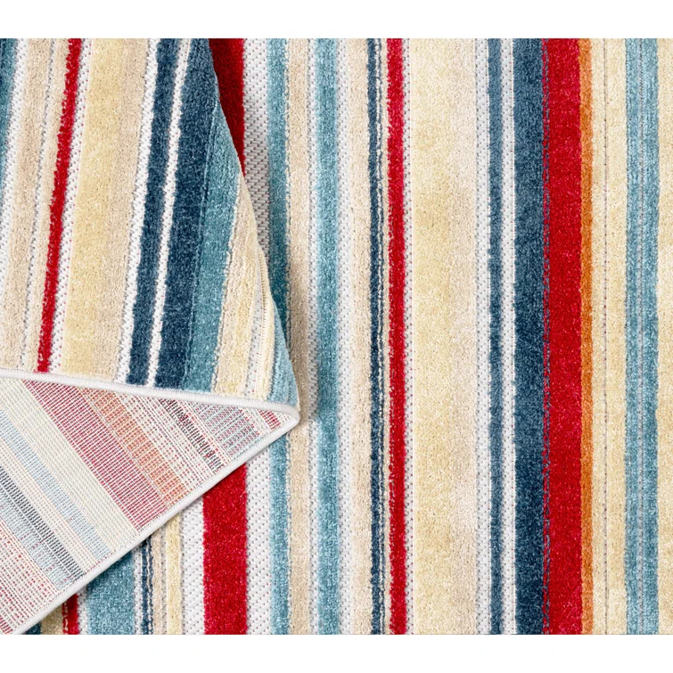 TOWN & COUNTRY EVERYDAY Rio Multicolor Stripe Outdoor Rug Red/Multi