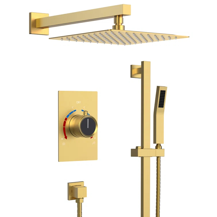 RainfallCascade 10" Pressure Balanced Slide BarShower System with Rough-In Valve