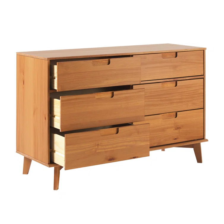 Yarber 6 Drawer Solid Wood Double Dresser