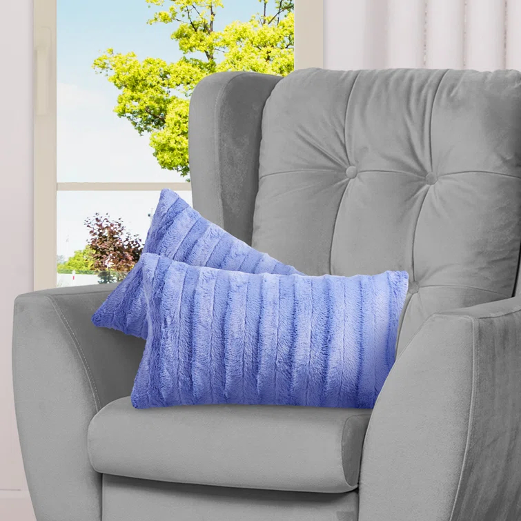 Cheer Collection Faux Fur Throw Pillow (Set of 2)