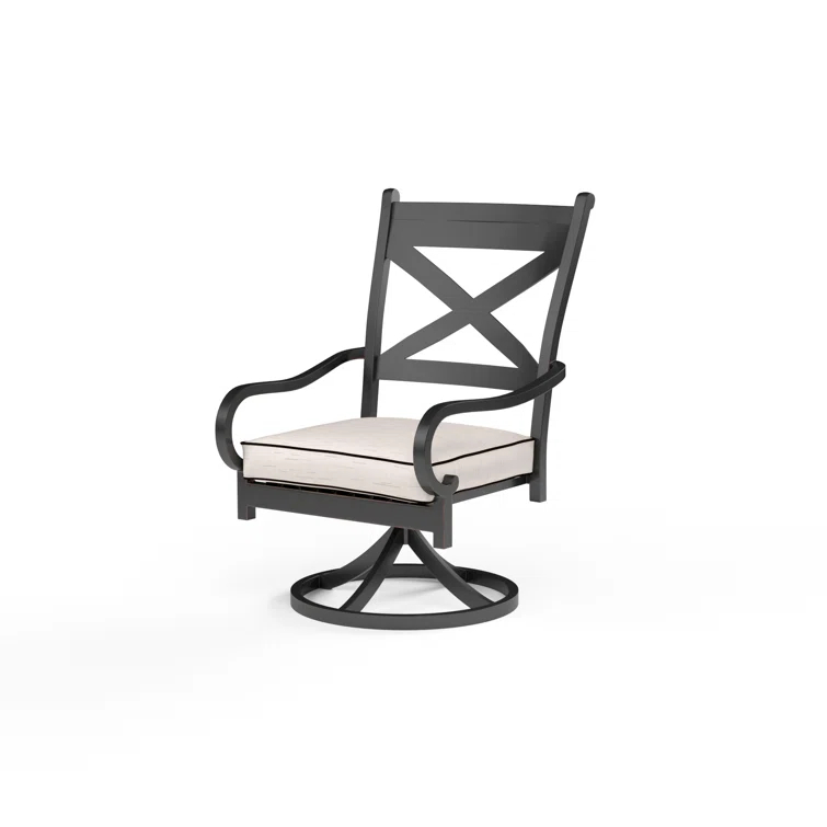 Monterey Aluminum Outdoor Dining Armchair with Sunbrella® Cushion
