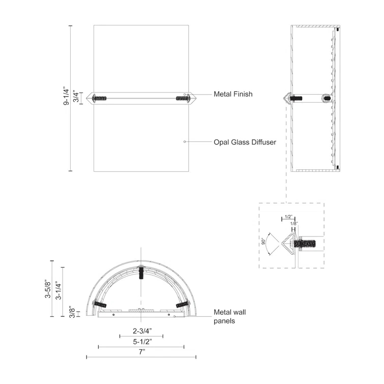 Pondi Steel LED Flush Mounted Sconce