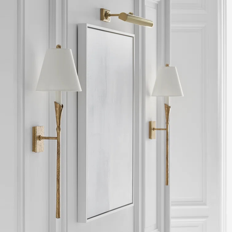Aiden Polished Nickel 32" LED Botanical Wall Sconce
