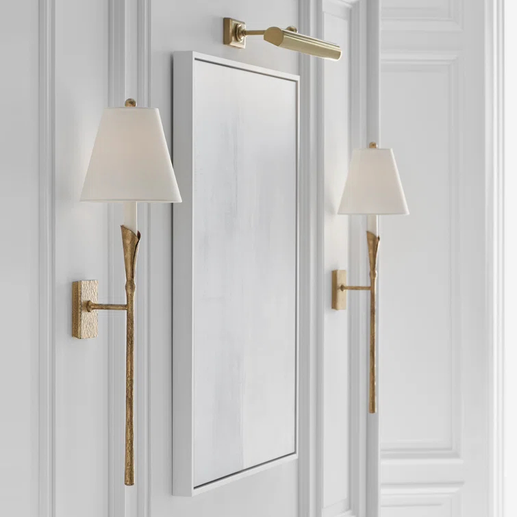 Aiden Polished Nickel 32" LED Botanical Wall Sconce