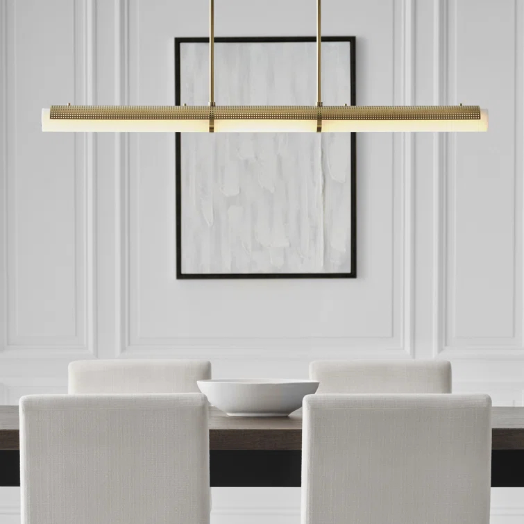 Precision Polished Nickel 50'' LED Linear Chandelier with Crystal Accents