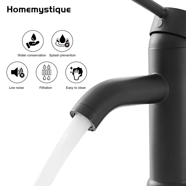 Single Hole Faucet Single-handle Bathroom Faucet with Drain Assembly