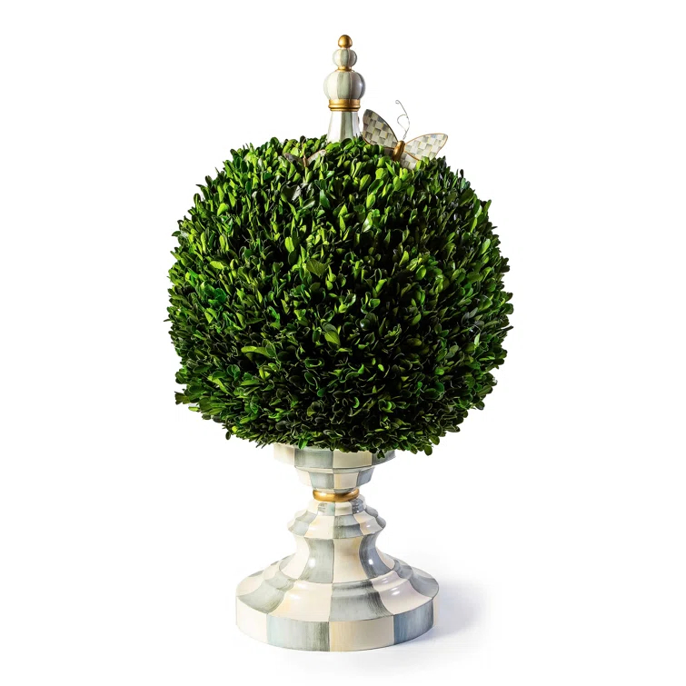 MacKenzie-Childs Sterling Check® Boxwood Centerpiece