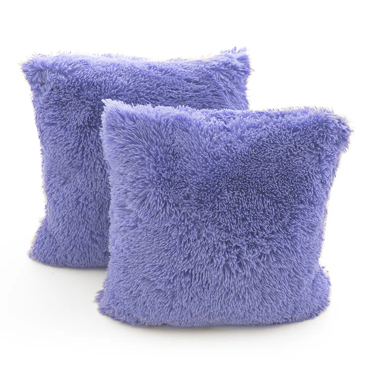 Cheer Collection Faux Fur Throw Pillow (Set of 2)