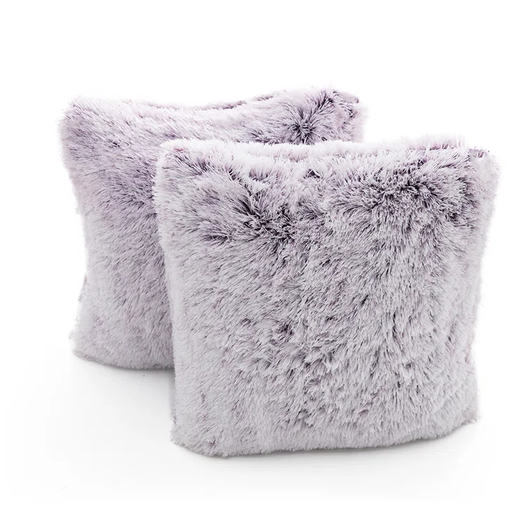 Cheer Collection Faux Fur Throw Pillow (Set of 2)