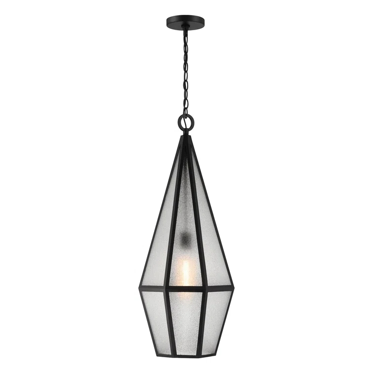 Savoy House Peninsula 1-Light Outdoor Hanging Lantern in Matte Black