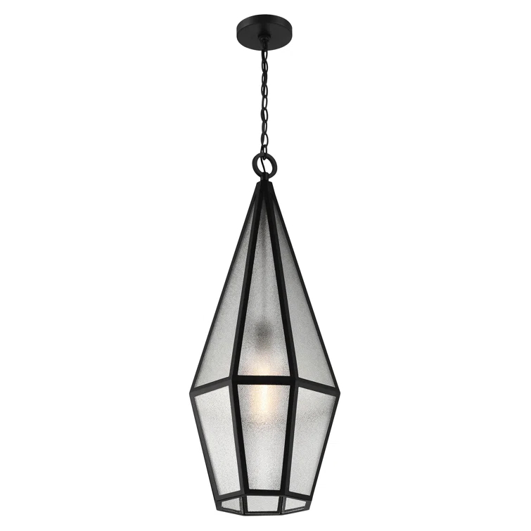 Savoy House Peninsula 1-Light Outdoor Hanging Lantern in Matte Black
