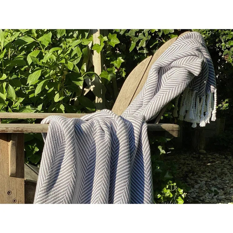 Faribault Mill Monhegan Cotton Throw With Fringe | Perigold