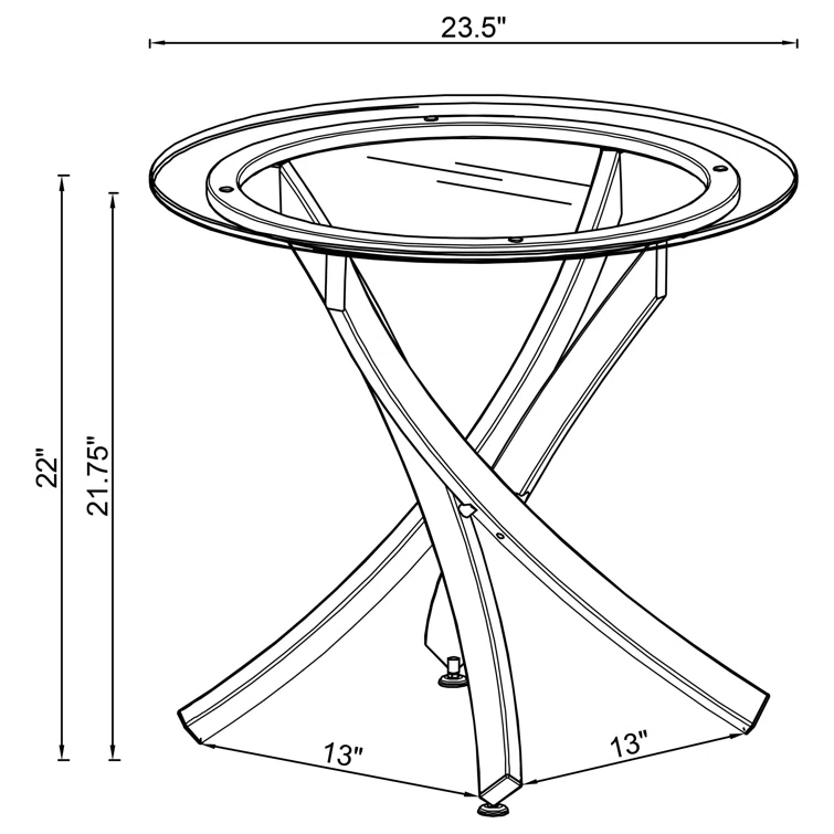 Brooke Glass Top End Table