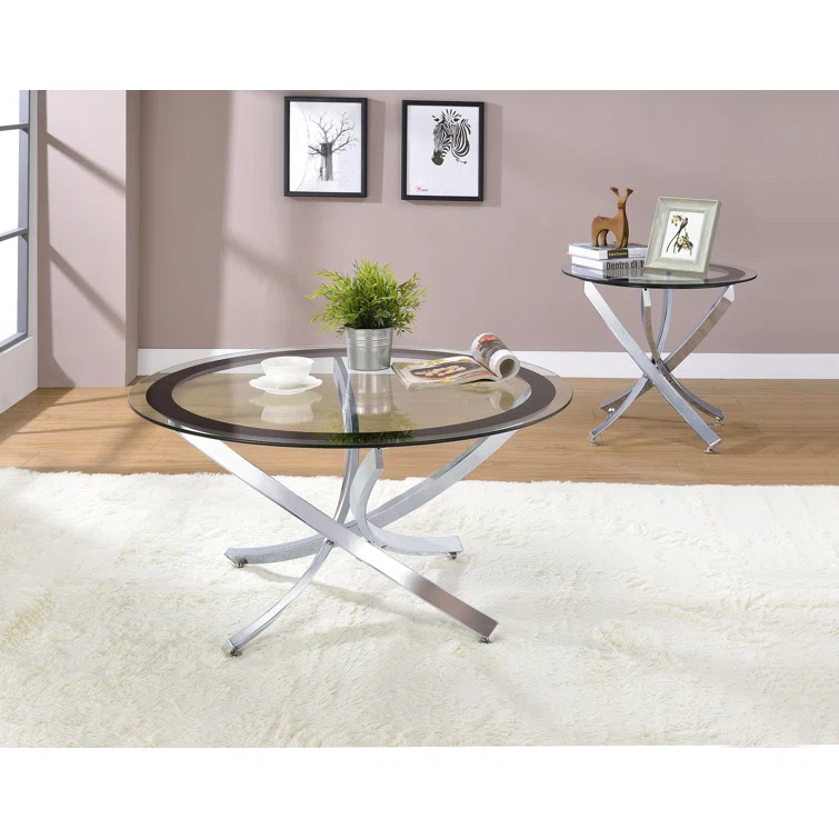 Brooke Glass Top End Table