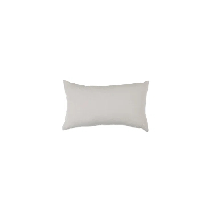 Simple Embroidered Linen Lumbar Throw Pillow