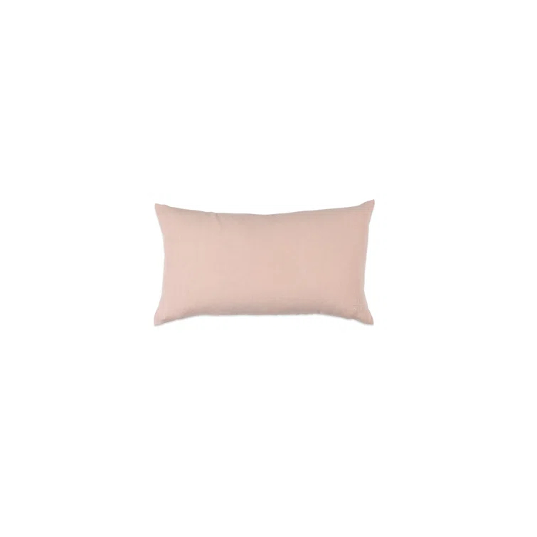 Simple Embroidered Linen Lumbar Throw Pillow