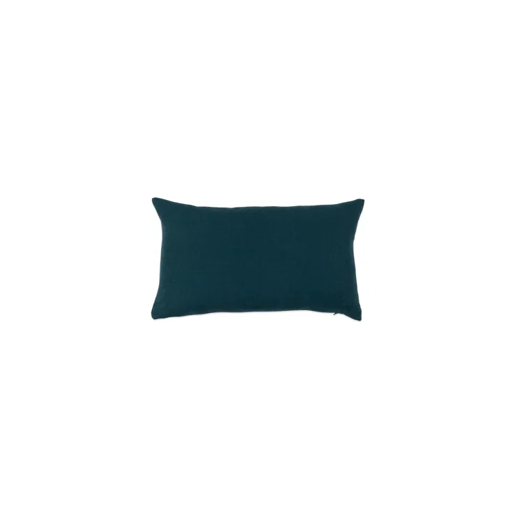 Simple Embroidered Linen Lumbar Throw Pillow