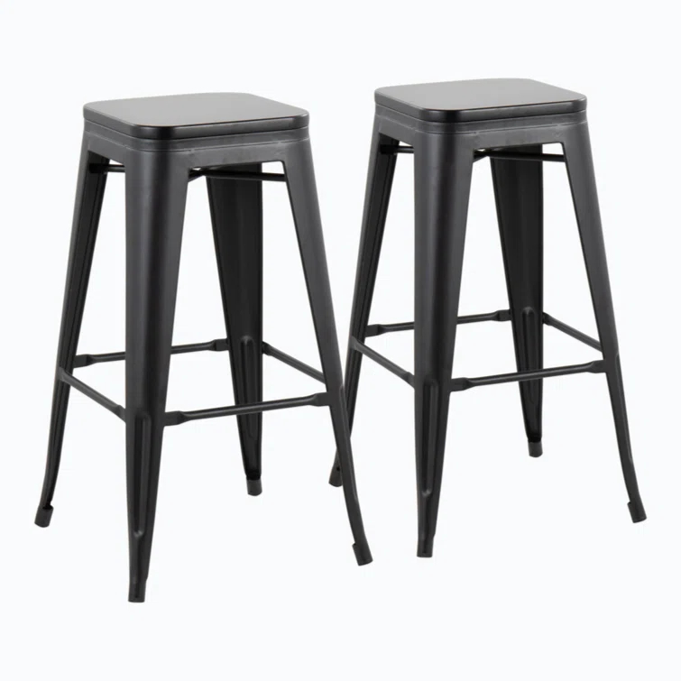 Contemporary Barstool In Steel And Wood By Lumisource - Set Of 2 (Set of 2)