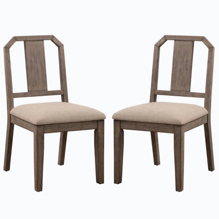 Wenty Wood+Fabric Upholstered Side Chair (Set of 2)