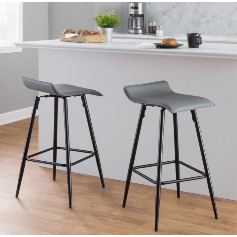 Wenty Upholstered Counter Stool with Metal Frame (Set of 2)
