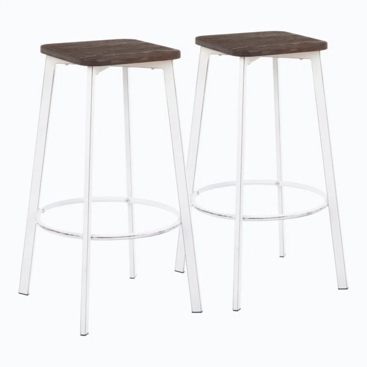 Wenty Clara Upholstered Counter Stool with Metal Frame (Set of 2)