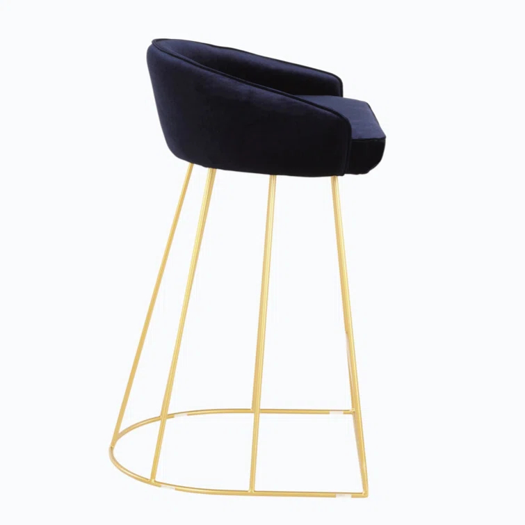 Canary Upholstered Counter Stool with Metal Frame (Set of 2)