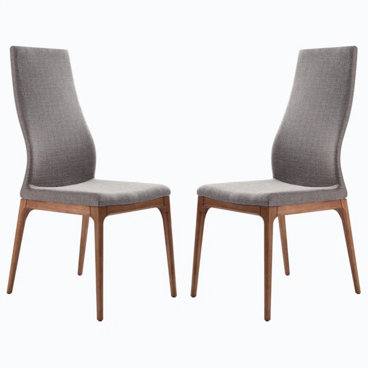 Wood+Fabric Upholstered Side Chair