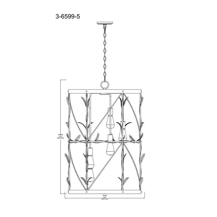 Lexington 5-Light Pendant in Burnished Brass