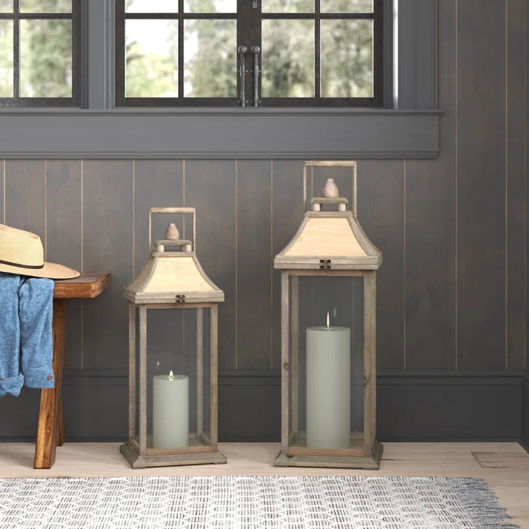 2 Piece Table Top Lantern Set