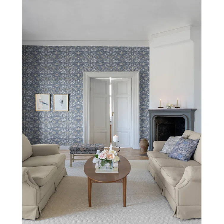 African Marigold Modern Floral Wallpaper