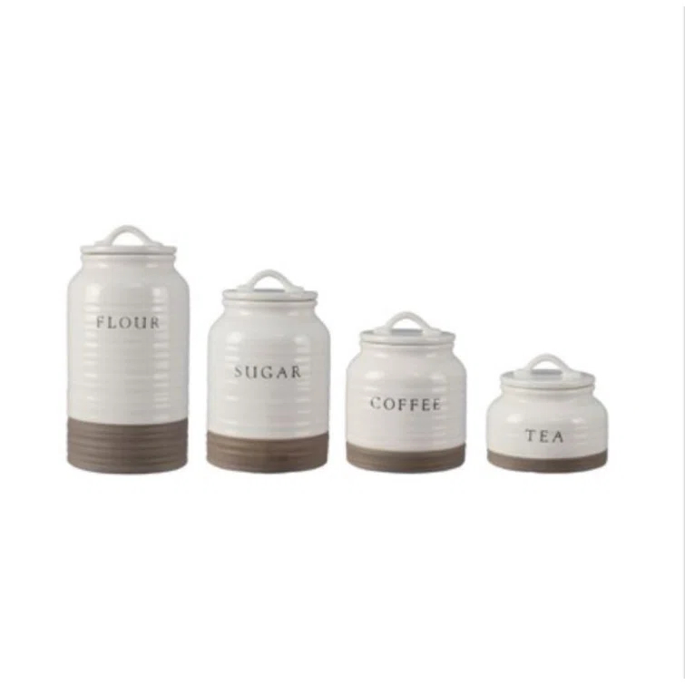 Love Happy Creations LLC Ceramic / Porcelain Canister - Set of 4 (Set of 4)