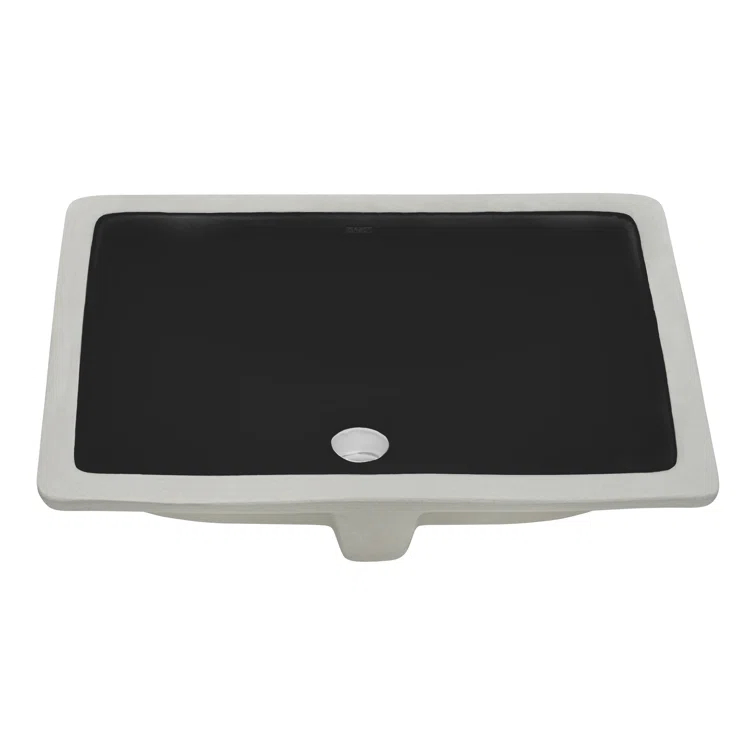 Ruvati 17 x 12 inch Undermount Bathroom Rectangular Porcelain Ceramic Sink with Overflow