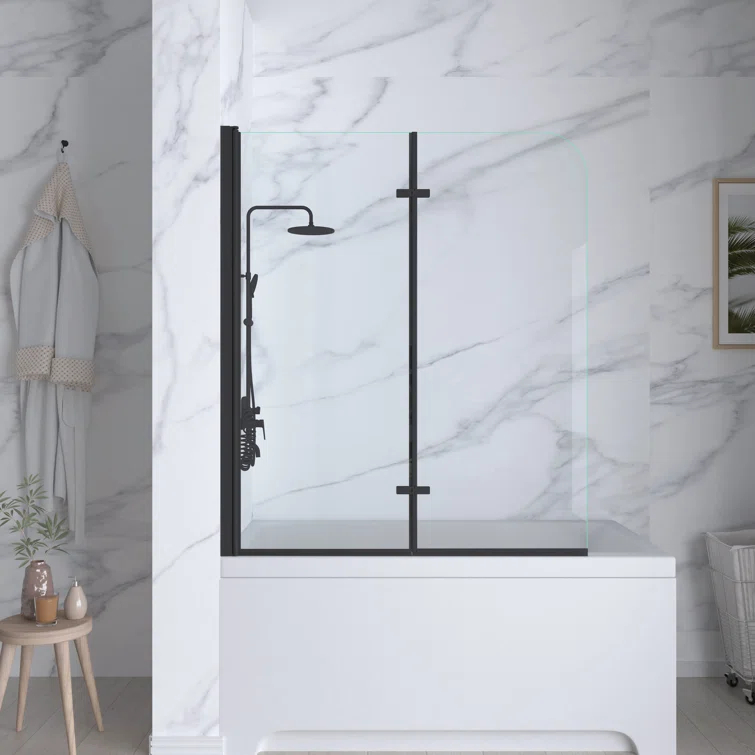 Jraty 47.2" W x 55" H Frameless Tub Door