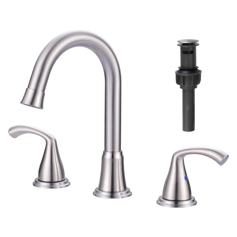 Widespread 2-handle Bathroom Faucet with Drain Assembly