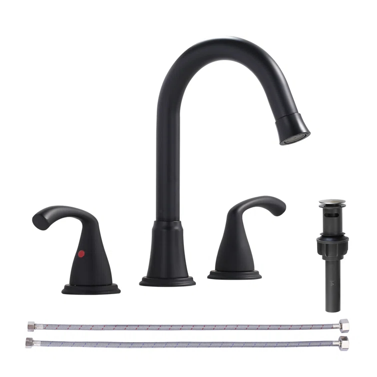 Widespread 2-handle Bathroom Faucet with Drain Assembly