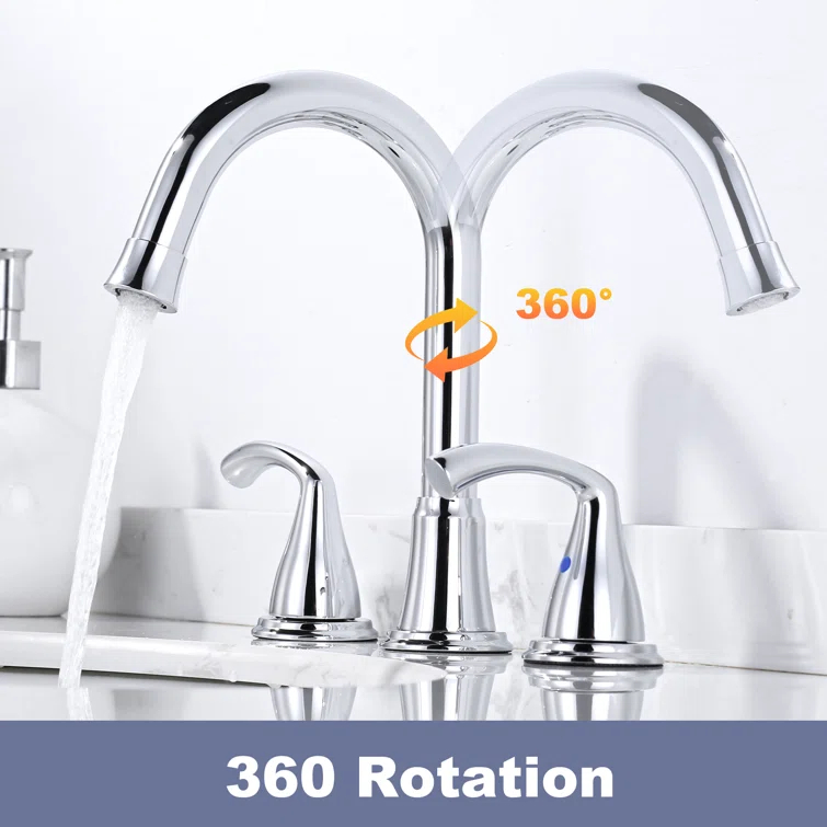Widespread 2-handle Bathroom Faucet with Drain Assembly