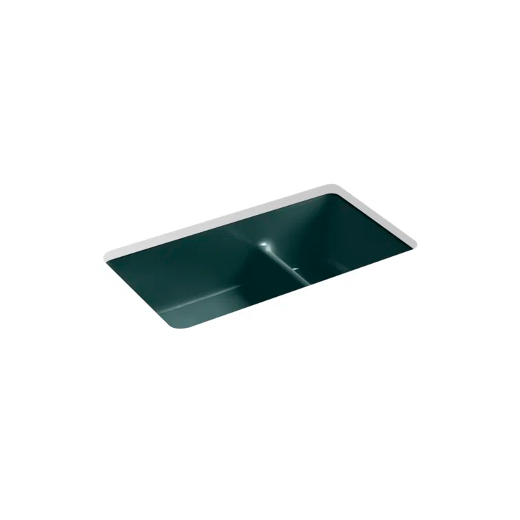 Iron Tones 33" L x 18.75" W Large/Medium Double-Bowl Kitchen Sink