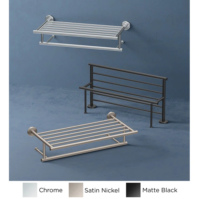 Latitude II Wall Mounted Towel Rack | Hotel Style Stainless Steel Towel Rack with Towel Bar