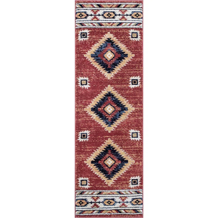 Well Woven Jamyn Lea Crimson Traditional Southwestern Tribal Red/Blue Rug