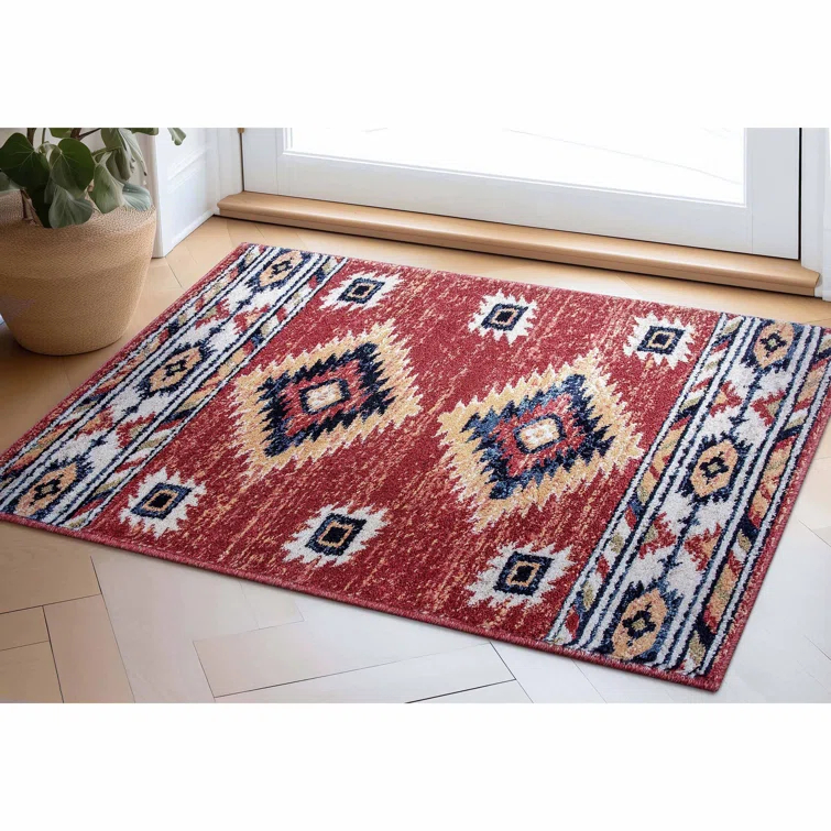 Well Woven Jamyn Lea Crimson Traditional Southwestern Tribal Red/Blue Rug