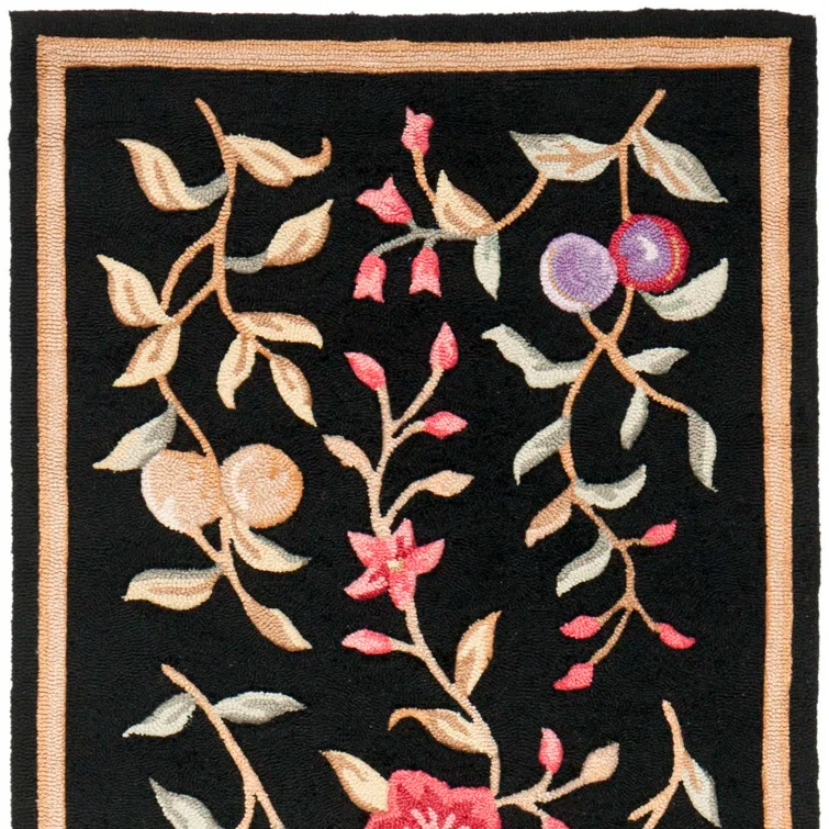 Winston Porter Taran Easy Care Hand Hooked Performance Floral Rug