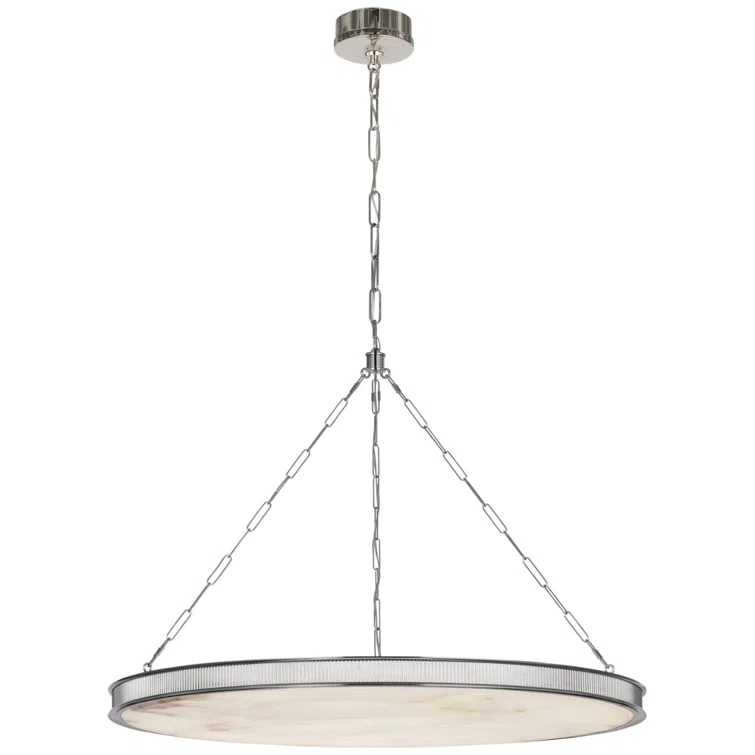 Matthew Polished Nickel LED Chandelier with Alabaster Shade