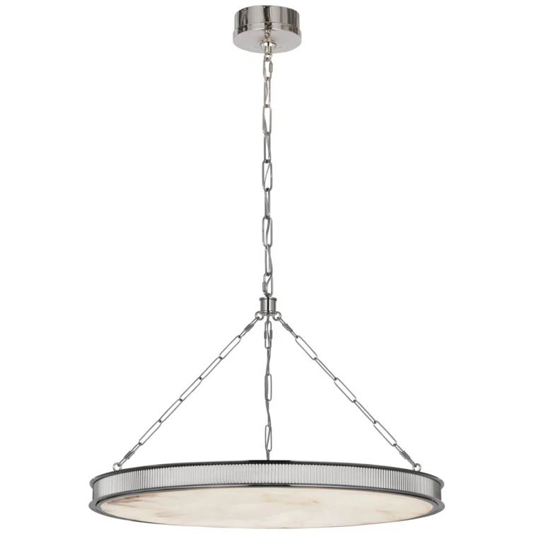 Matthew Polished Nickel LED Chandelier with Alabaster Shade