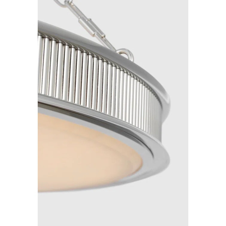Matthew Polished Nickel LED Chandelier with Alabaster Shade