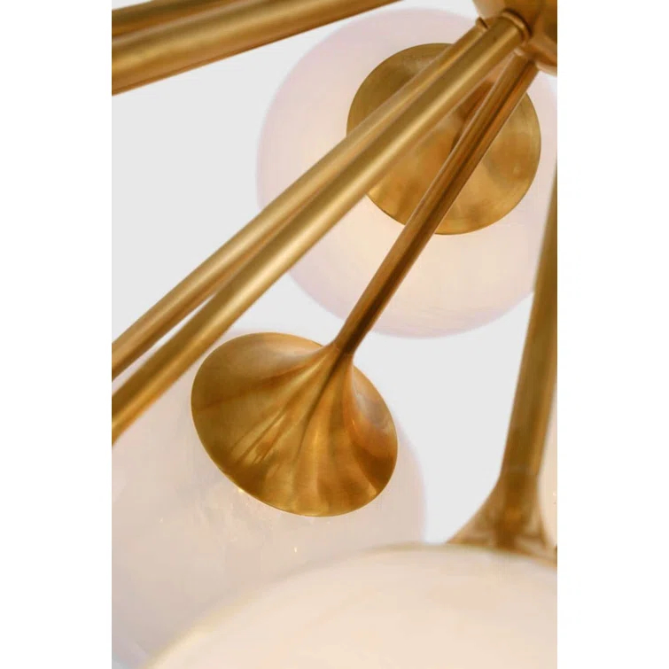 Cristol 17-Light Hand-Rubbed Antique Brass Globe LED Flush Mount