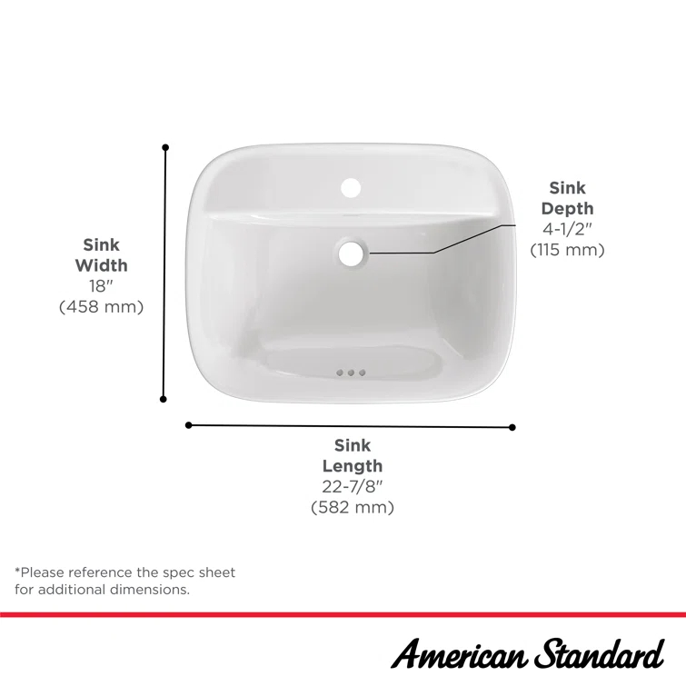 American Standard Aspirations 18'' Vitreous China Rectangular Bathroom Sink with Faucet and Overflow