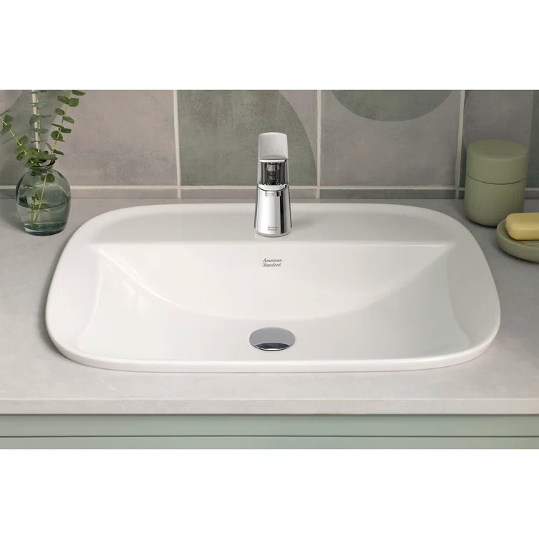 American Standard Aspirations 18'' Vitreous China Rectangular Bathroom Sink with Faucet and Overflow