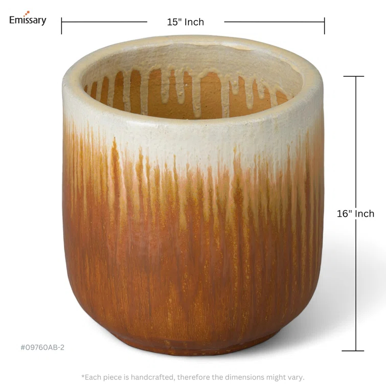 BARREL PLANTER, AMBER