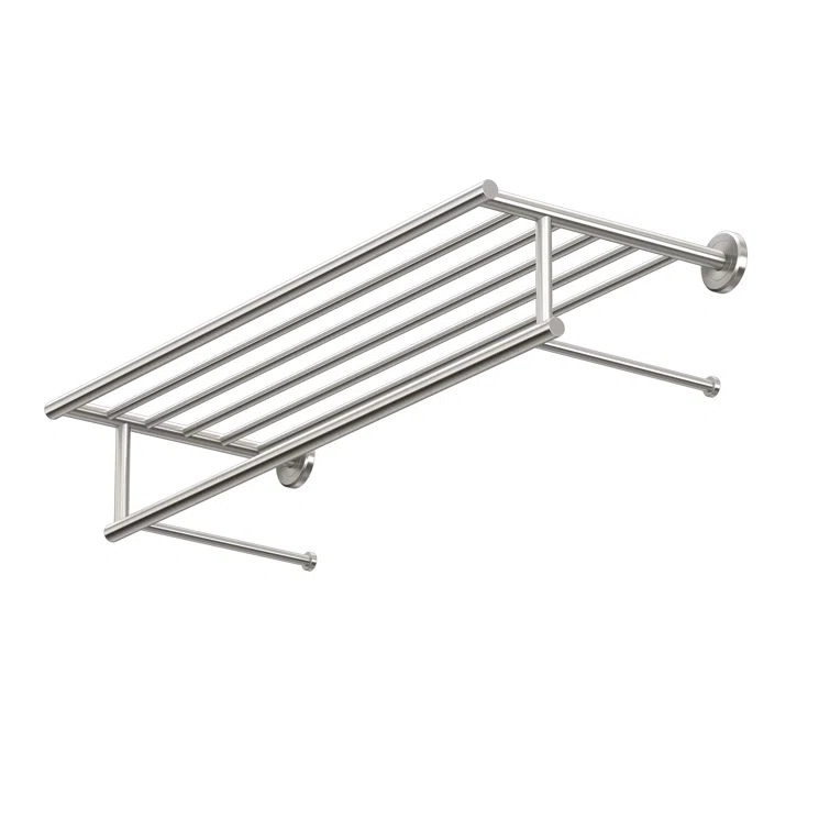 Latitude II Wall Mounted Towel Rack | Hotel Style Stainless Steel Towel Rack with Towel Bar